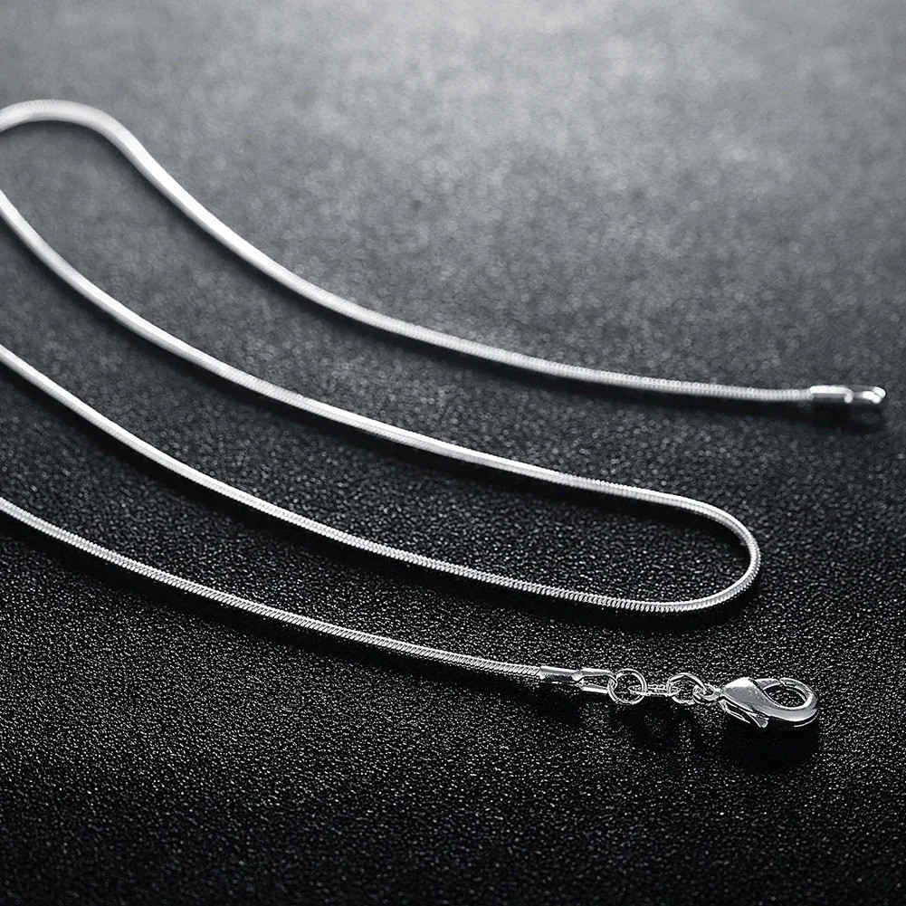 10PCS wholesale 925 sterling solid silver 1MM 16-30inch snake chain necklace