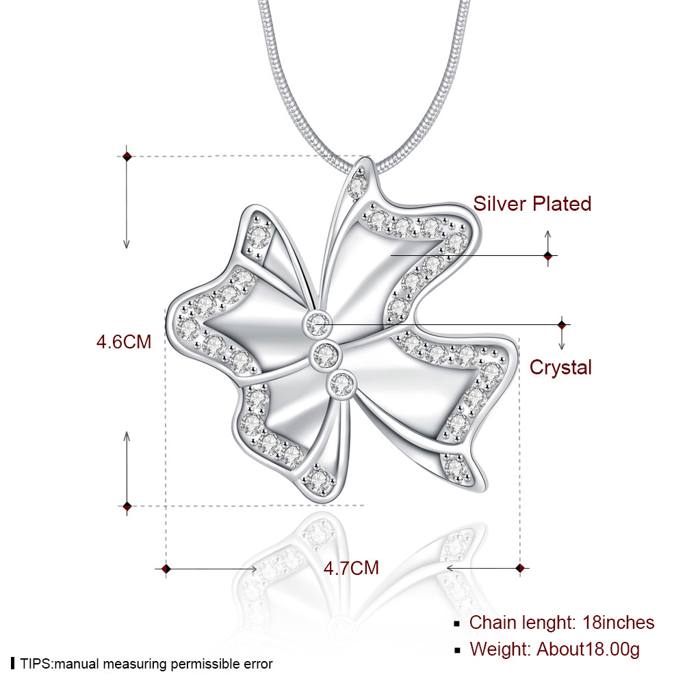 Elegant 925 Sterling Silver Filled SF Butterfly Cz Pendant Necklace N-A627 Gift