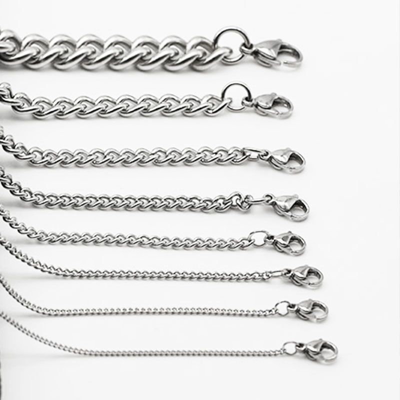 1.5/2/3/3.5/4.8/6/7/9mm Stainless Steel Curb Cuban Link Chain Woman Man 16-36”