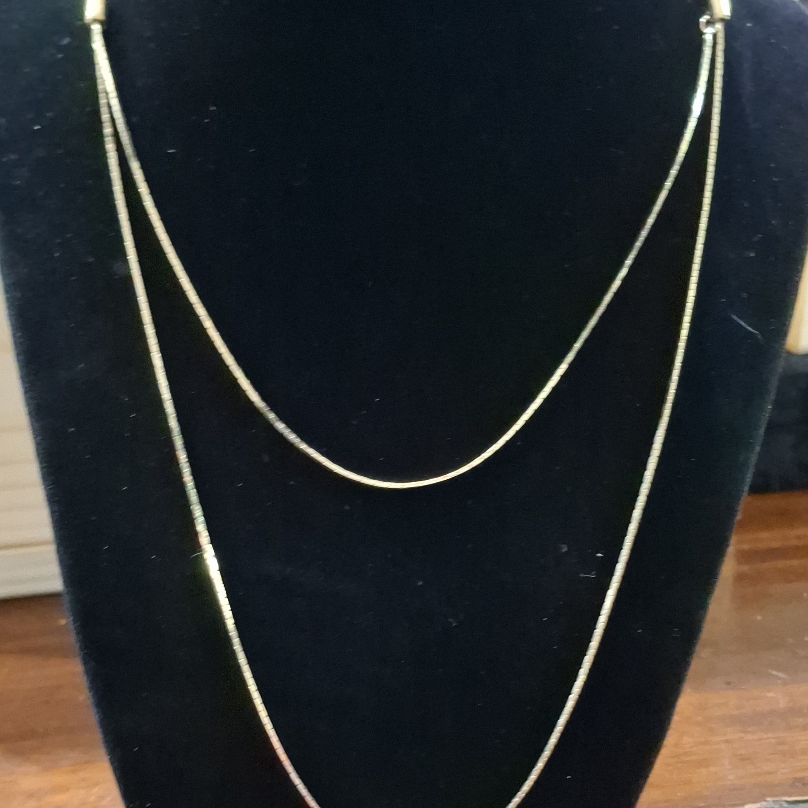Gold color Layered Snake Chain Necklace Barrel Closure Undated Fashion Jewelry
