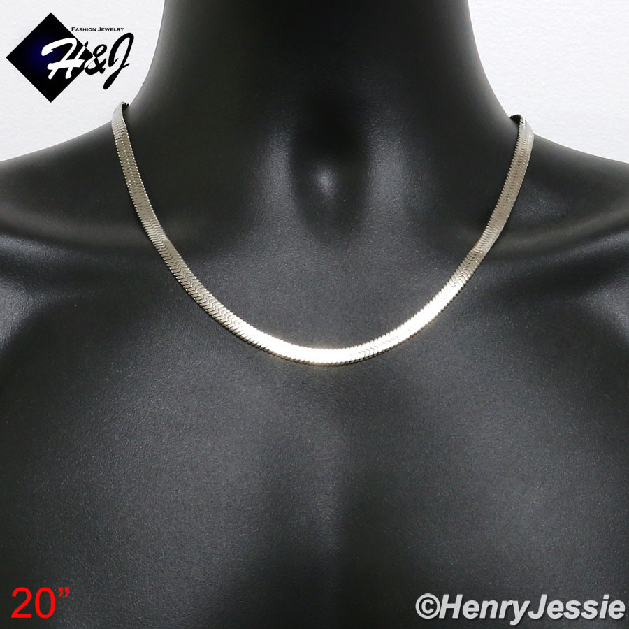 20″MEN’s Stainless Steel 6mm Silver Herringbone Chain Necklace*N159