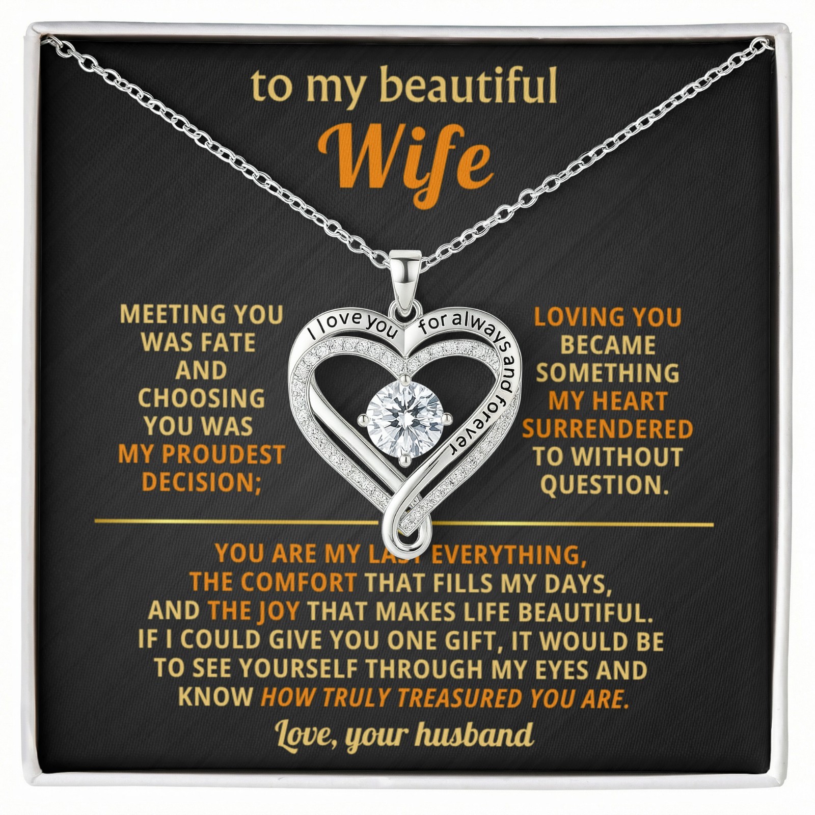 To My Wife Love You Always Necklace Gift Anniversary Birthday Gift For Her 🎁