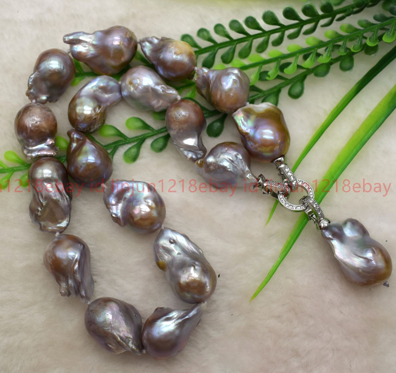 Beautiful Natural 15-20mm Purple Baroque Pearl Gems Pendant Necklace 16-28in
