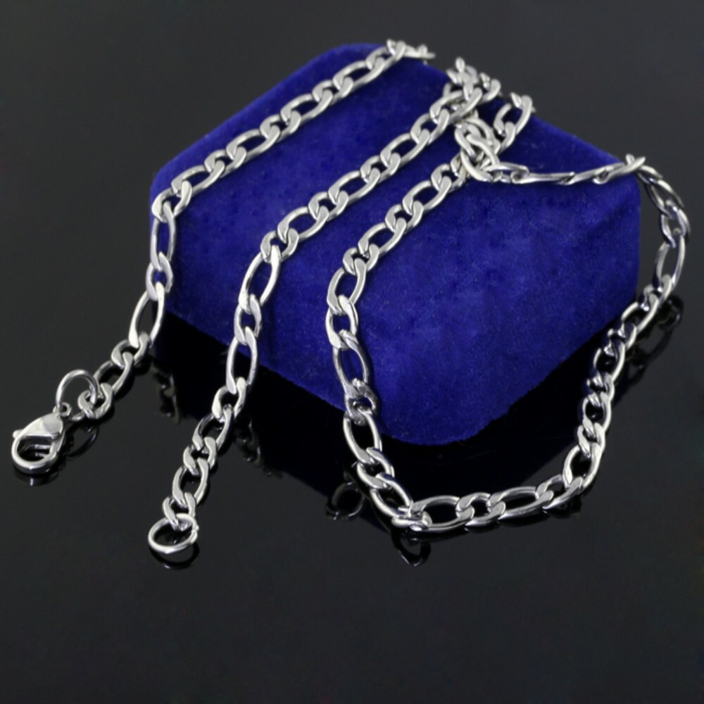 6pcs Lot 4mm 18-32” in bulk Figaro Link Chain Stainless Steel Necklace Chain