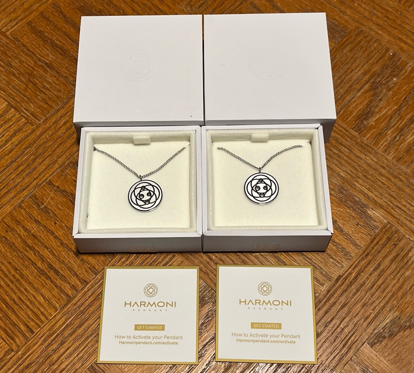 Harmoni EMF Pendant Protection Necklace Stainless Steel Small 20mm Set of 2 !