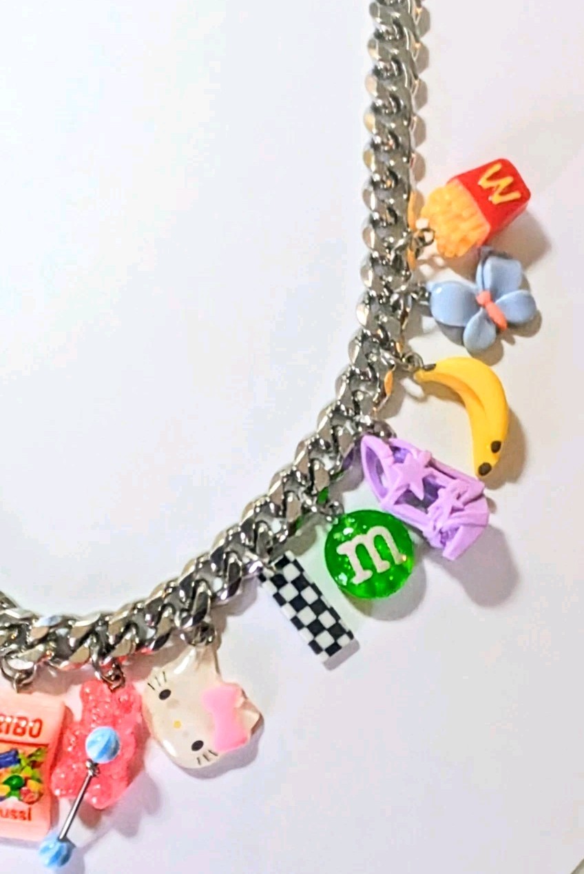 POP CULTURE Stainless Steel Chain Nostalgia Charm Necklace 17-20″