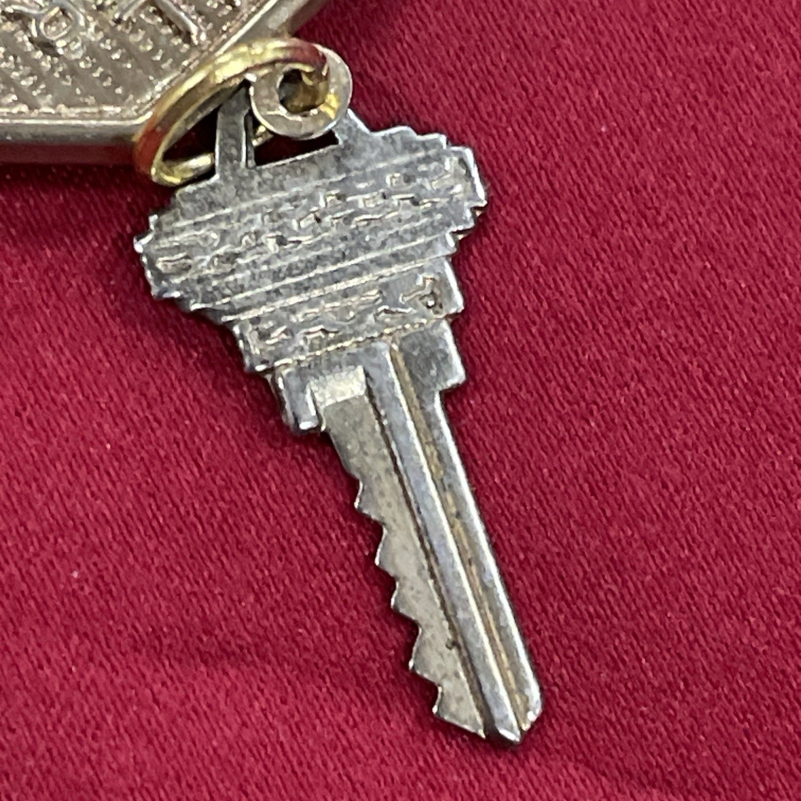 Gold Toned “I’ll Never Stop Loving You” Stop Sign & Key Charm Pendant