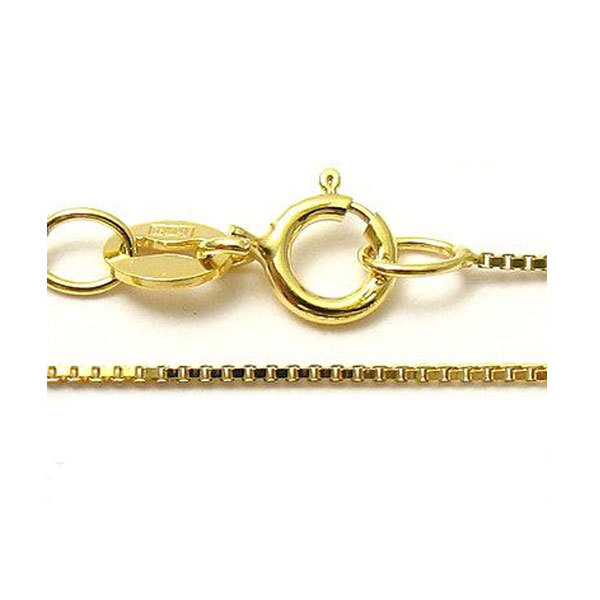 0.6mm Solid Fine Venetian Box Chain Necklace Real 10K Yellow Gold FREE SHIPPING