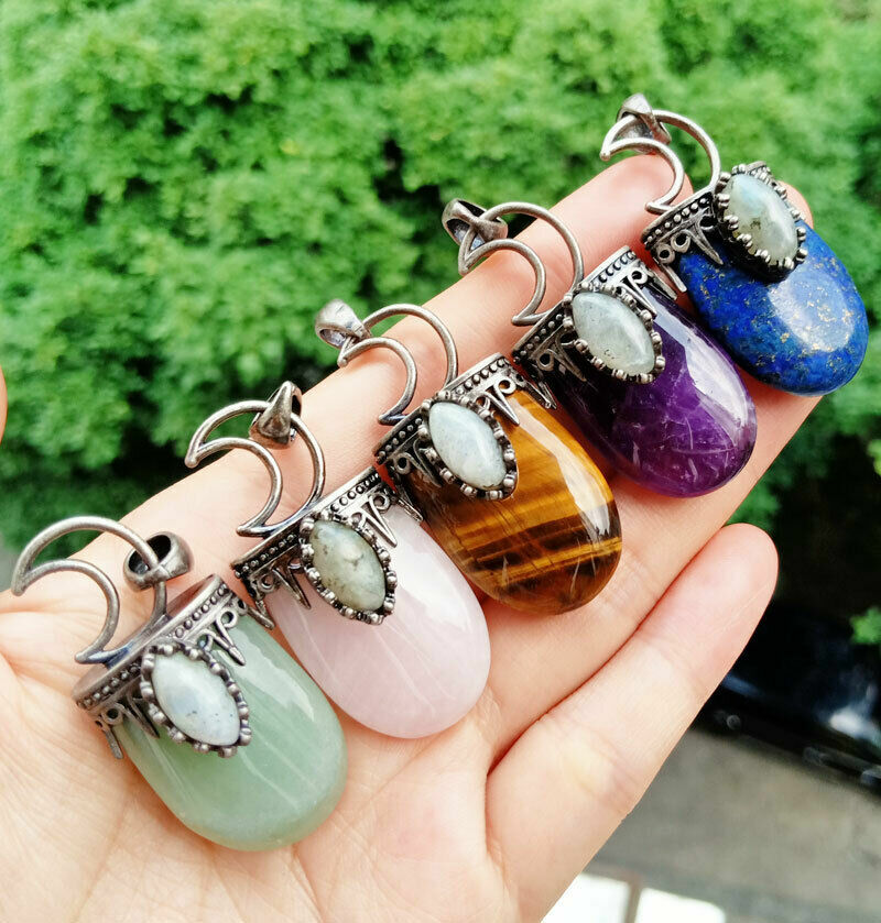 10pcs Tiger Eye Labradorite Vary Stone Pendants Reiki Healing Amulet Wholesale