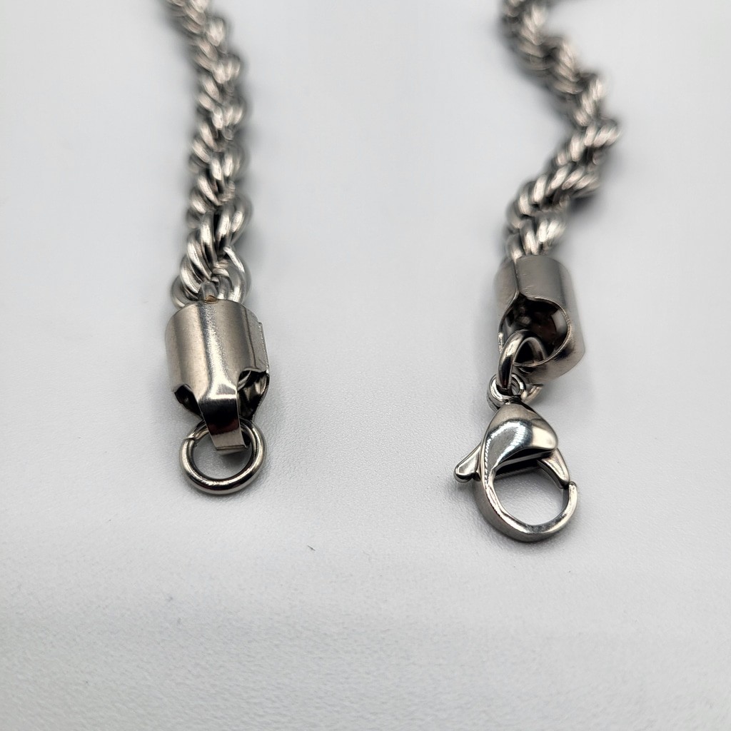 Men’s Stainless Steel Twisted Braided Rope Chain Necklace – 21″ – NWOT