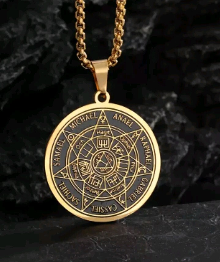 Cadena Acero Inoxidable Medalla Amuleto Protector Con Los Site Arcángeles