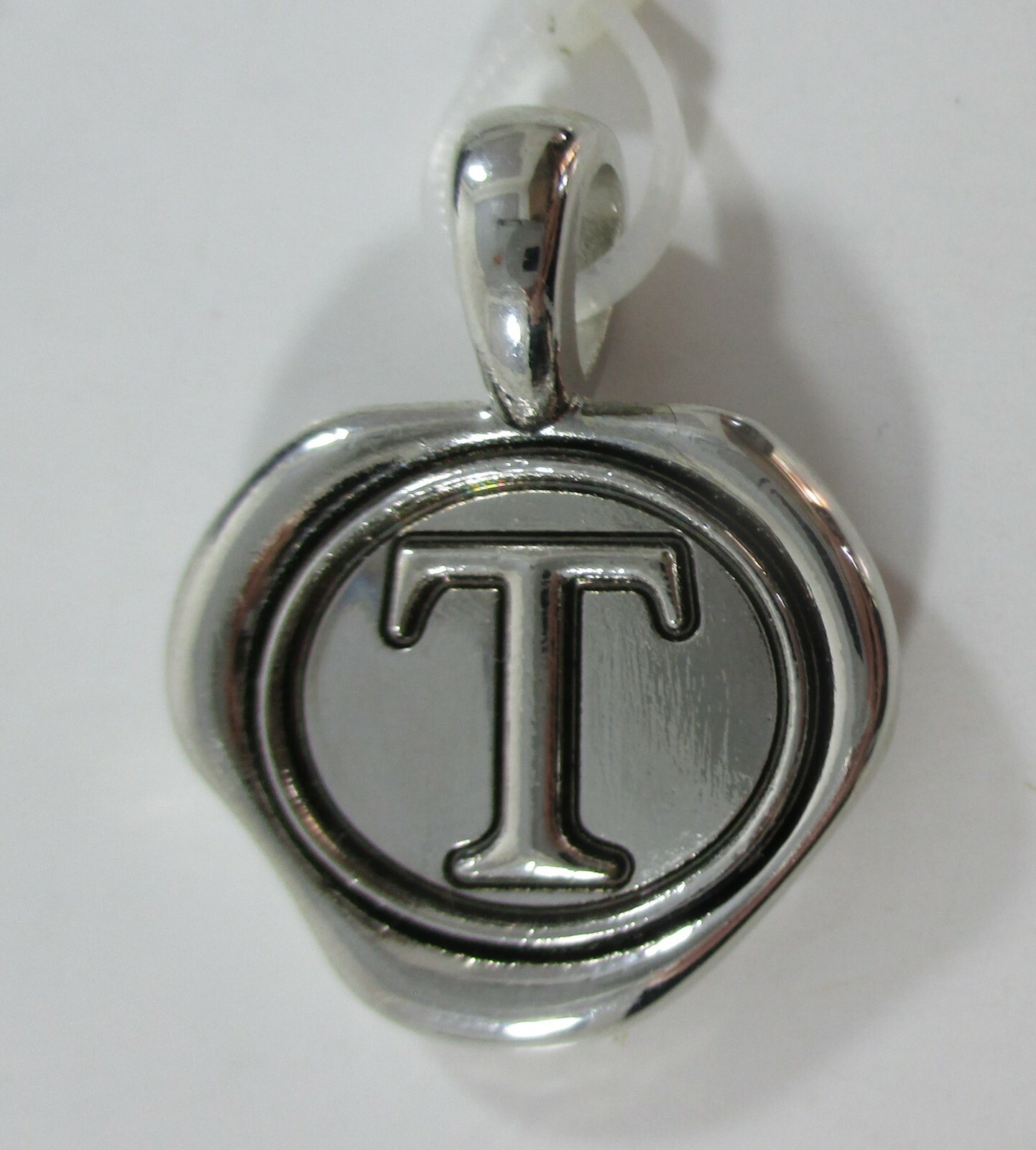 Initial T wax stamp CHARM PENDANT ganz