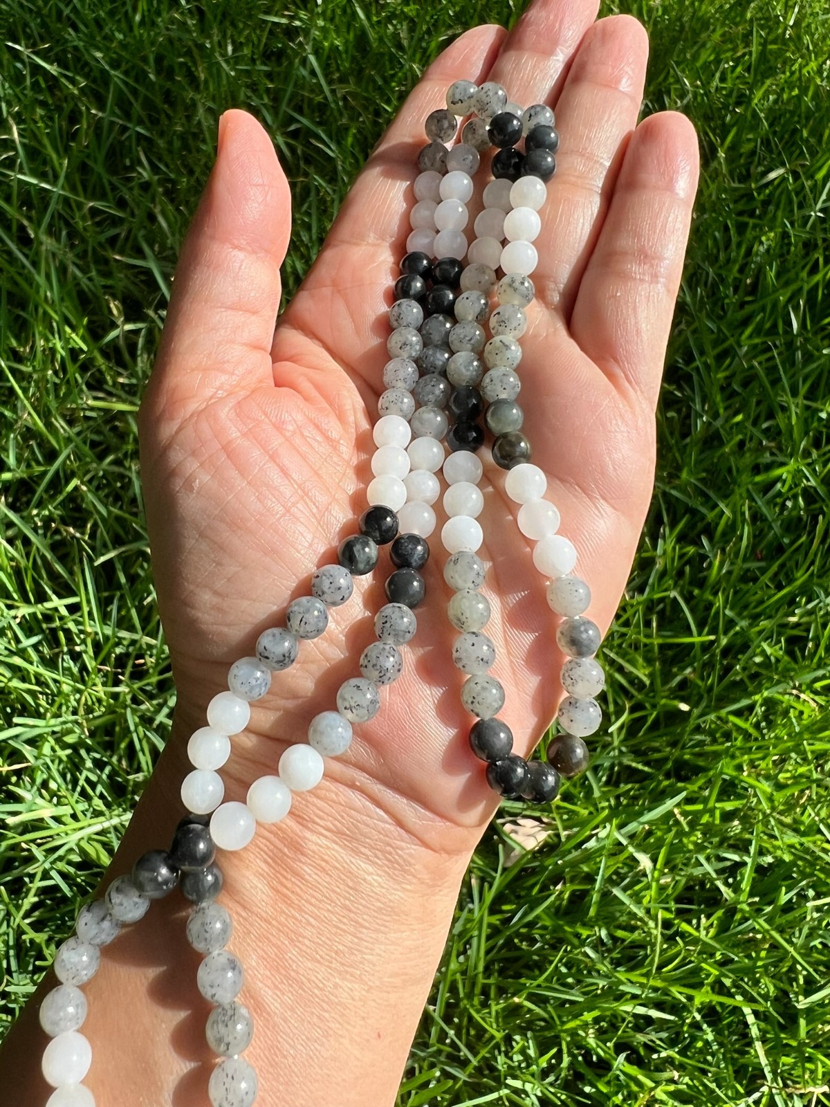 High-Quality Genuine Qinghua Nephrite Jade 6mm 108 Beads 24.5″ Necklace H55 1