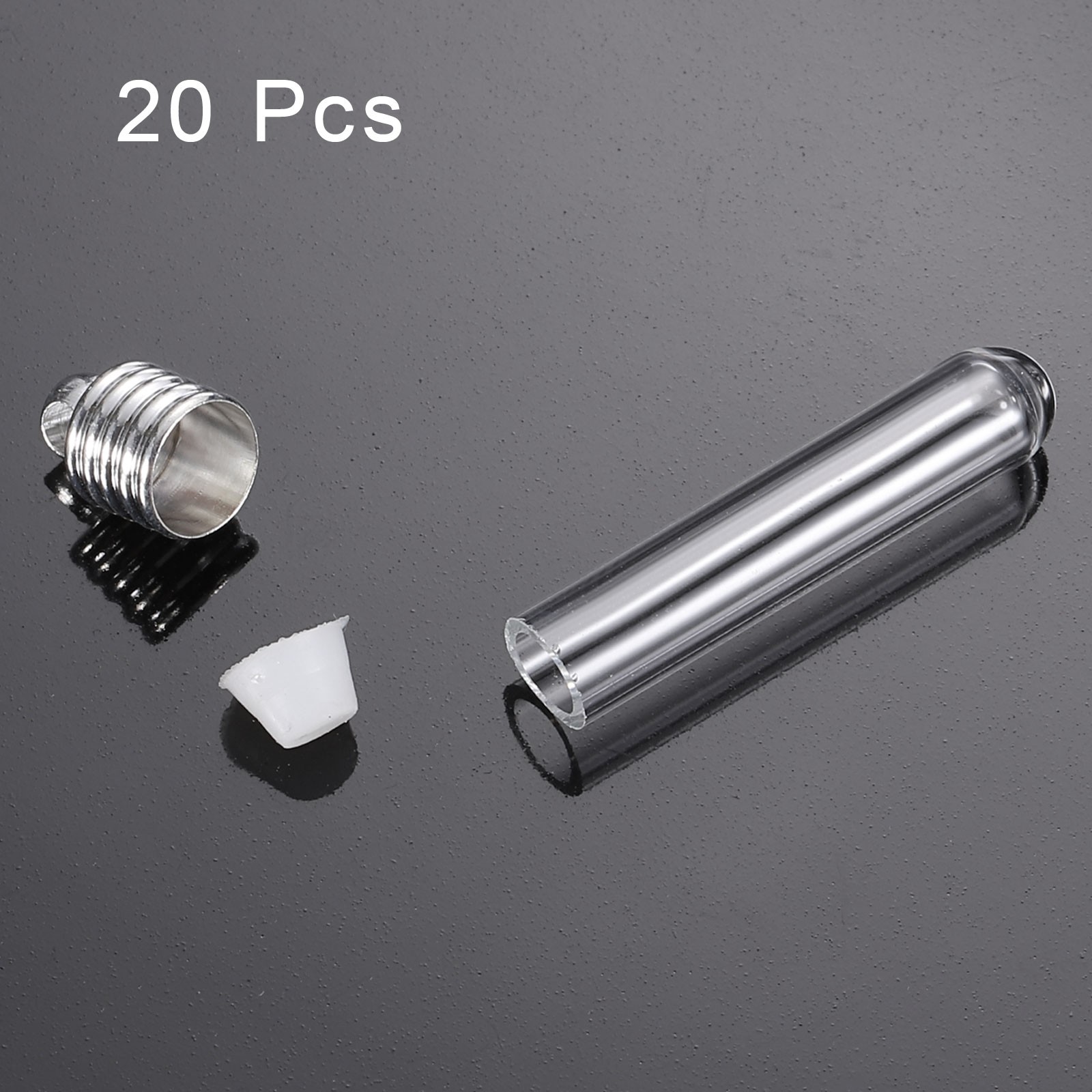 20Pcs Transparent Wishing Bottles 6mm Width for Necklace DIY Pendants Craft