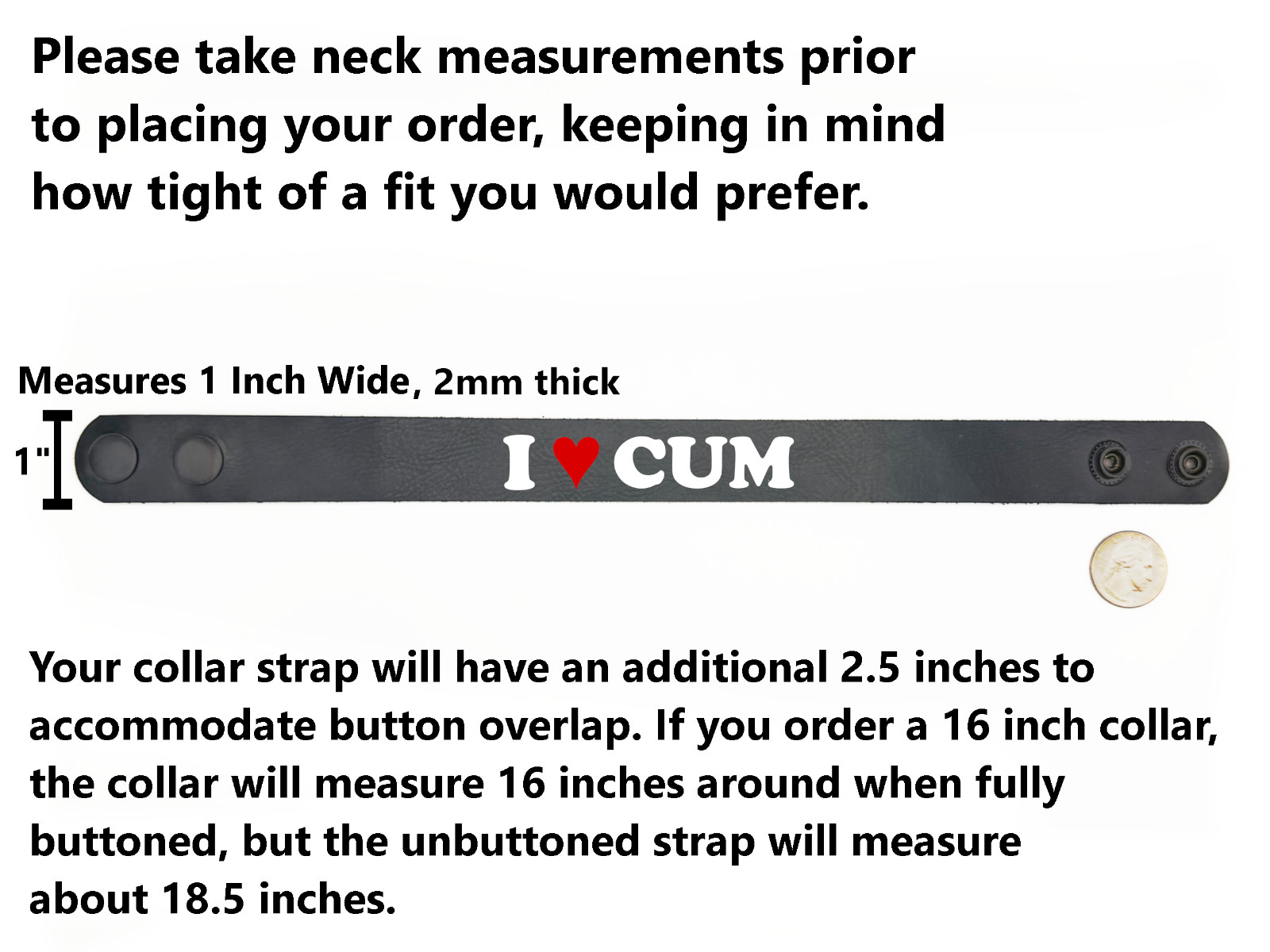 I Love Cum Choker Collar Faux Leather Plus Size Necklace