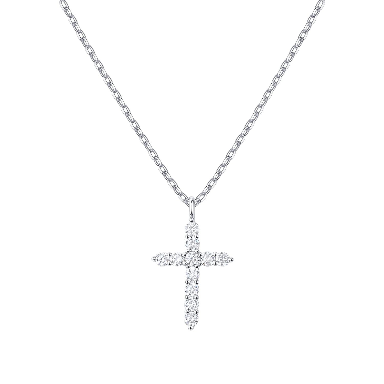 PAVOI 14K Gold Plated Cubic Zirconia Cross Necklace for Women | Cross Faith Pend
