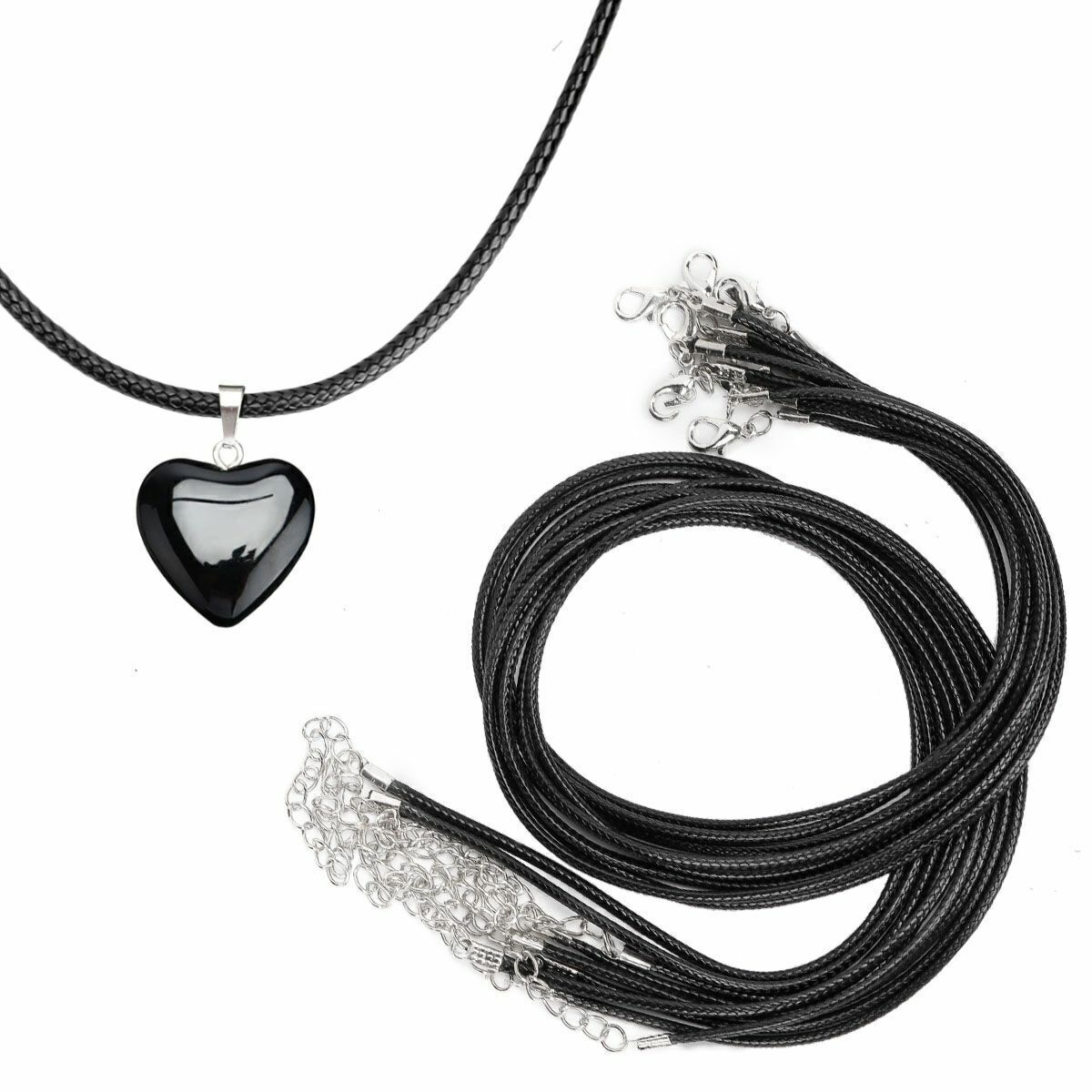 10-50Pcs Necklace Leather Cord Chain Braided Rope Imitation Jewelry Making Clasp