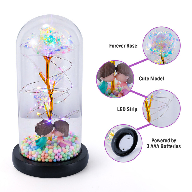 Beauty and The Beast Rose LED Enchanted Galaxy Rose Eternal Flower Lighted Décor