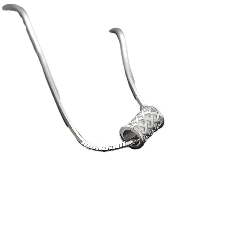 Silver 316 Stainless Snake Chain Necklace Woven Minimal Men Jewelry