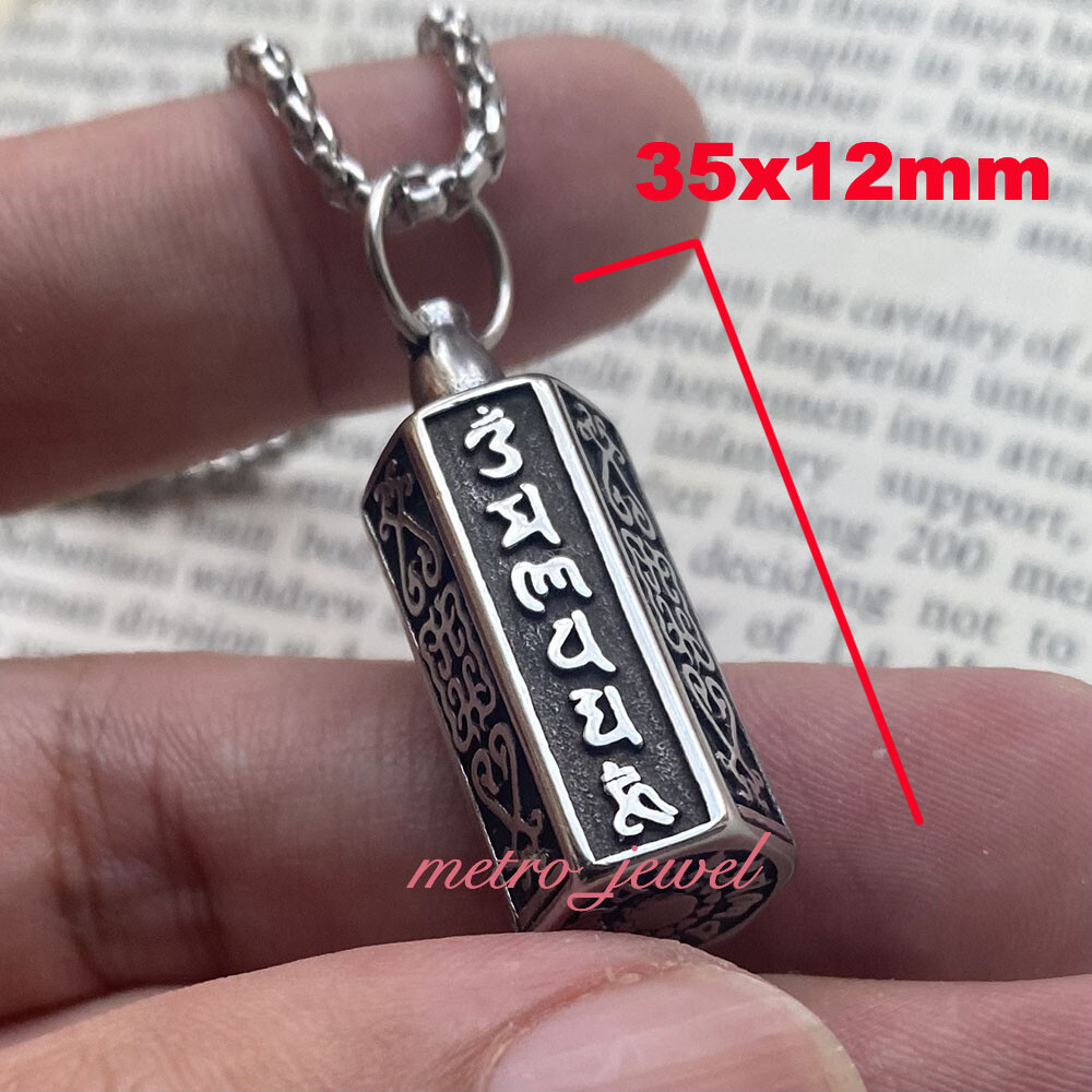Tibet Tibetan Buddhist Urn Pendant Necklace For Adult Human Ashes Memorial Men
