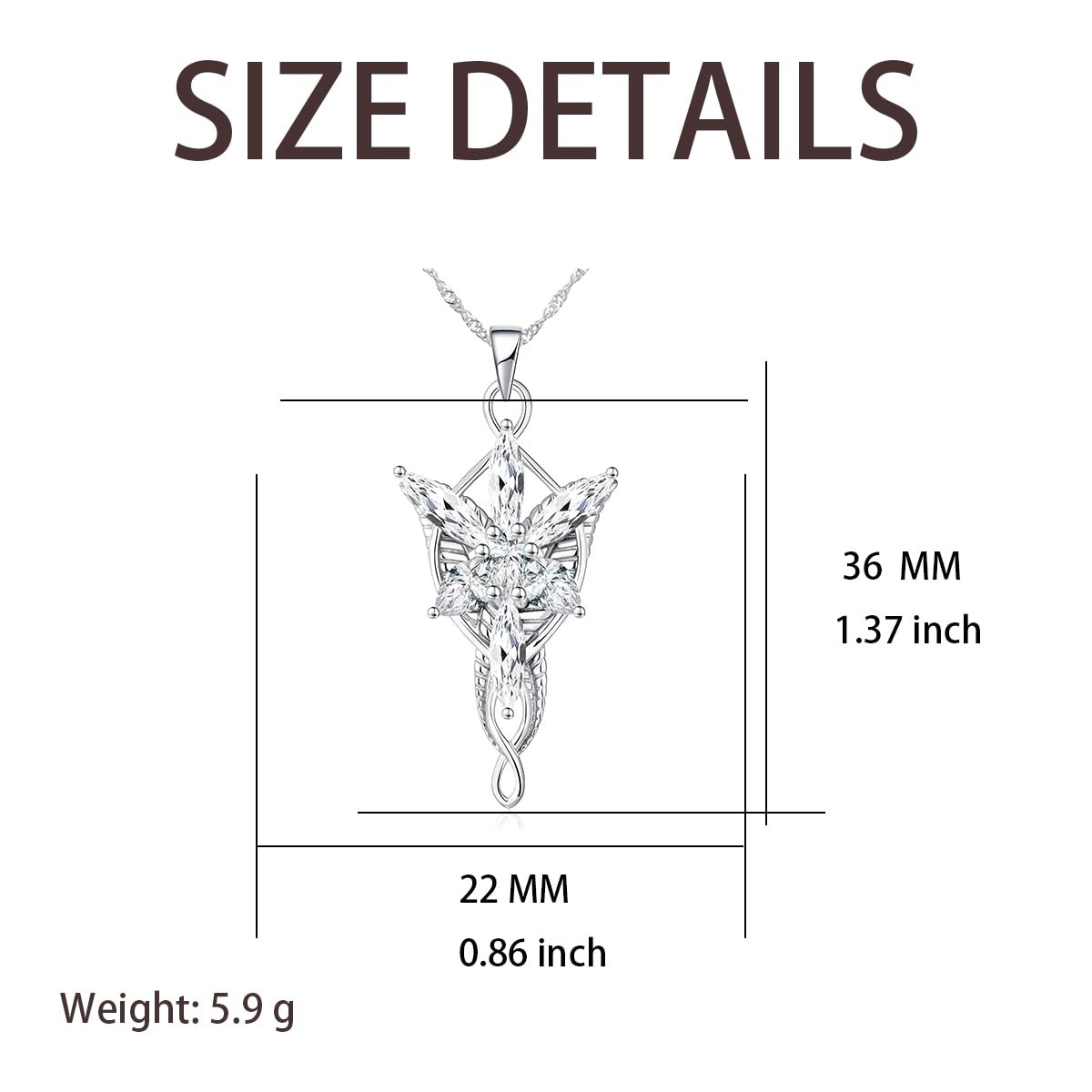 Arwen Evenstar Necklace – Lord of the Rings Pendant Jewelry for Women