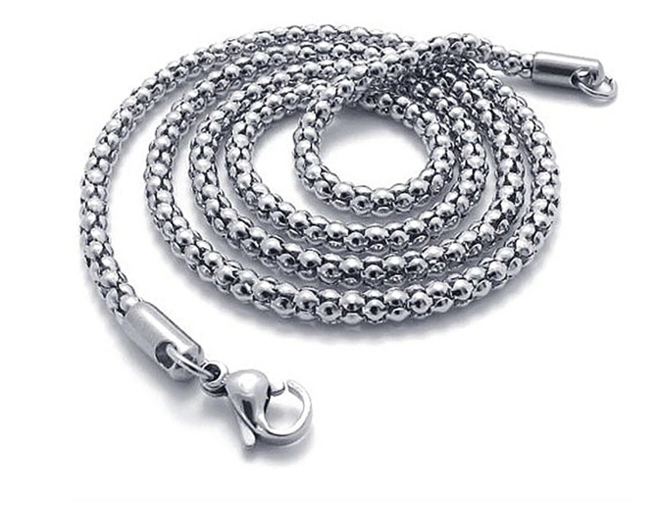 Stainless Steel Popcorn Chain 2.4 mm 22,24,26,28 in