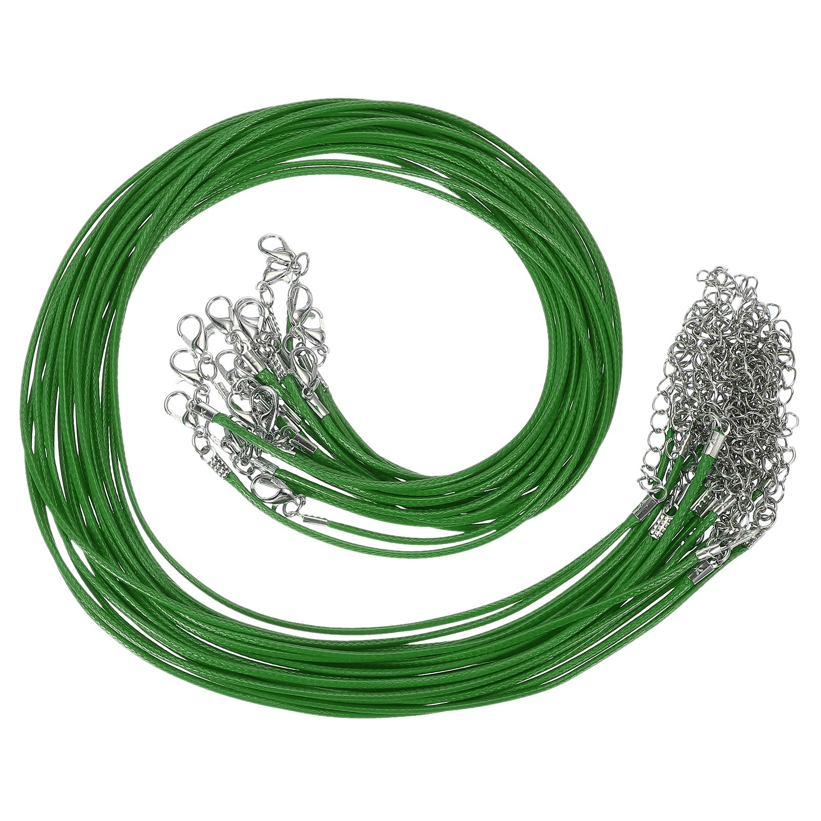 20 Pcs 16″x0.06″ Necklace Cord Waxed Leather Necklace String Rope Dark Green