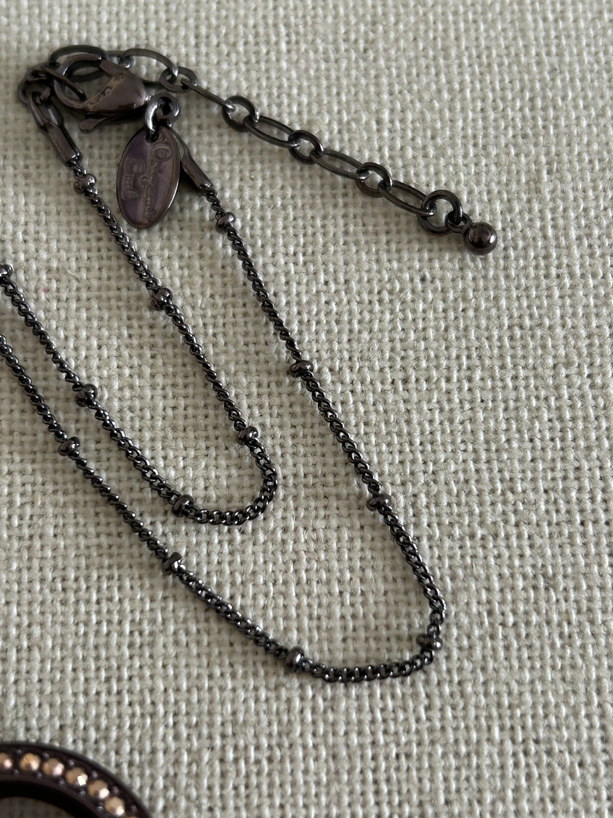 Origami Owl Medium Chocolate w/Metallic Crystals Twist Locket & Chain Set “New”