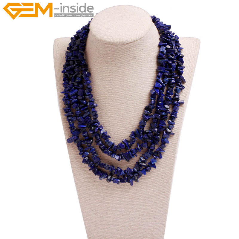 Assorted Gemstone Multi-Strand Chips Quartz Cluster Necklace 17-20″ Women Gift