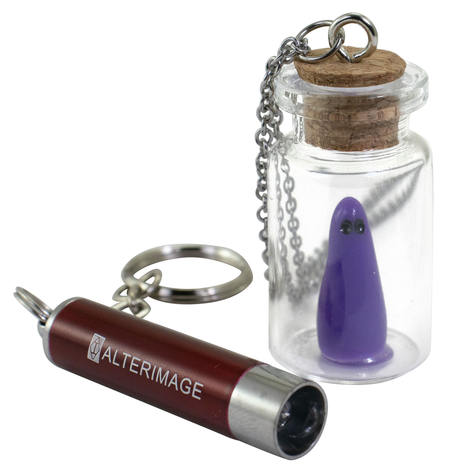 AlterImage Ghost In A Bottle Necklace Glow In The Dark Pendant Purple Includes