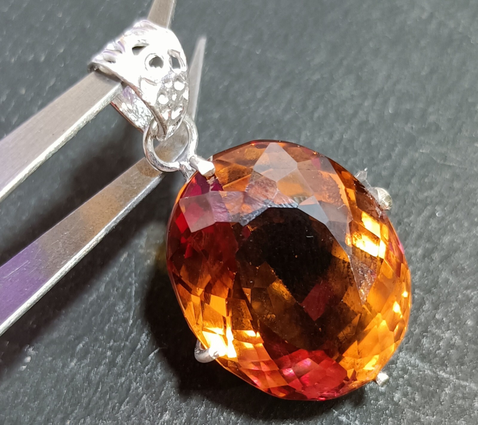 Flawless 59.5 Ct Natural Zultanite 7 Color Oval Cut Pendant 925 Silver Gemstone