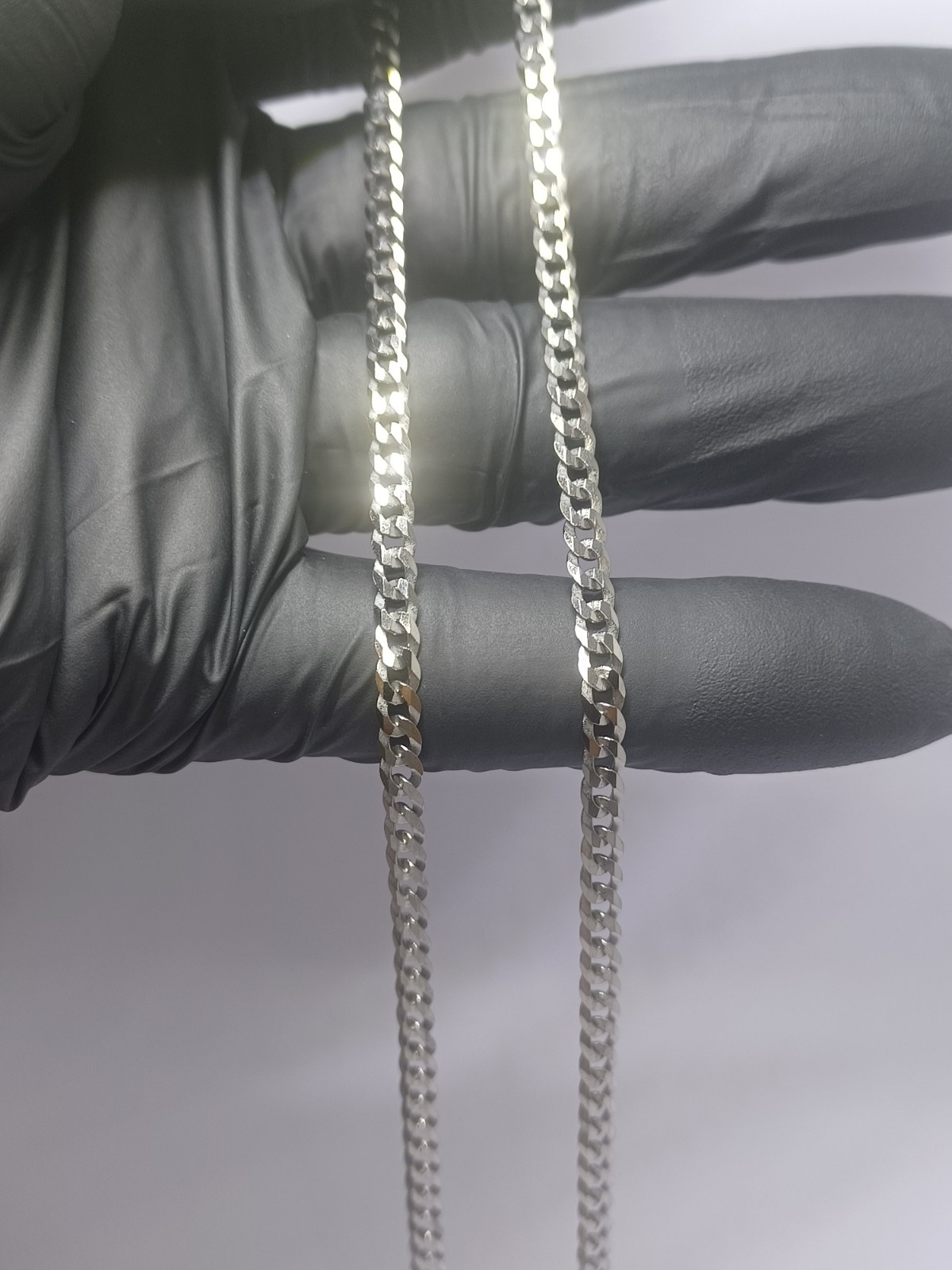 Gunmetal 3.5mm Wide 24″ Flat Miami Cuban Link 925 Sterling Silver