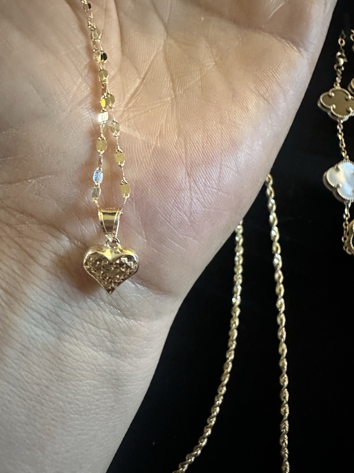Gold Tone Yellow Gold Plated Cable Chain Heart Charm Pendant Necklace Love