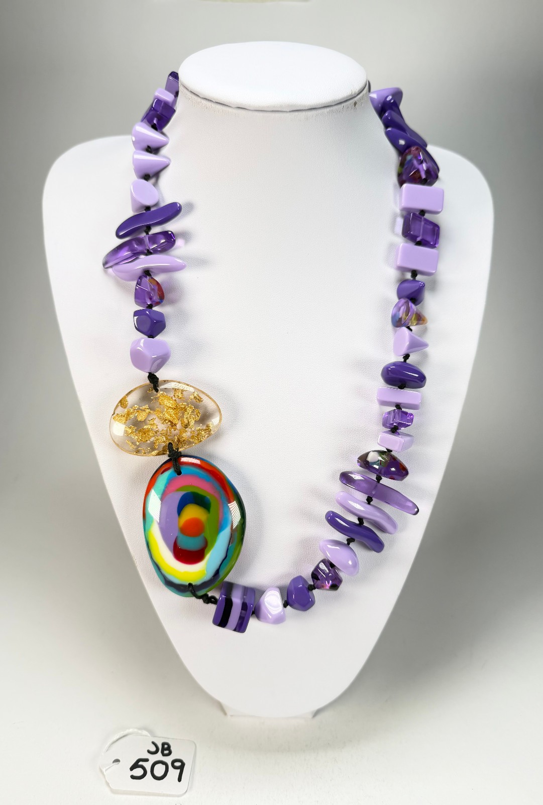 Jackie Brazil “Fusion” Purple Mix Long 110cm Bead Necklace ( N0040 )