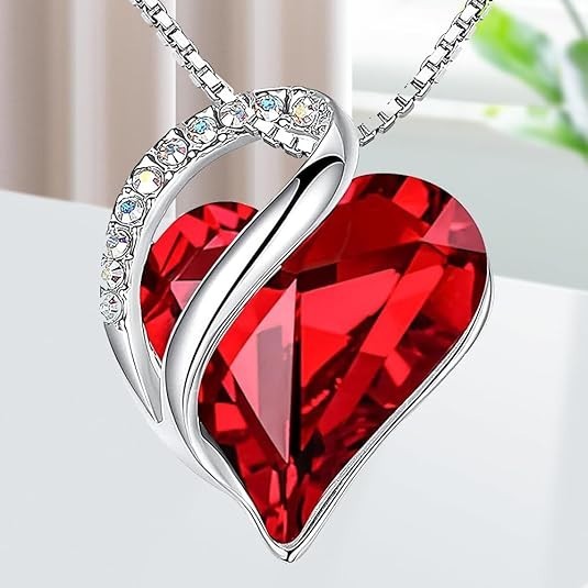 Infinity Love Birthstone Heart Pendant 18″ Gift Necklaces for Women