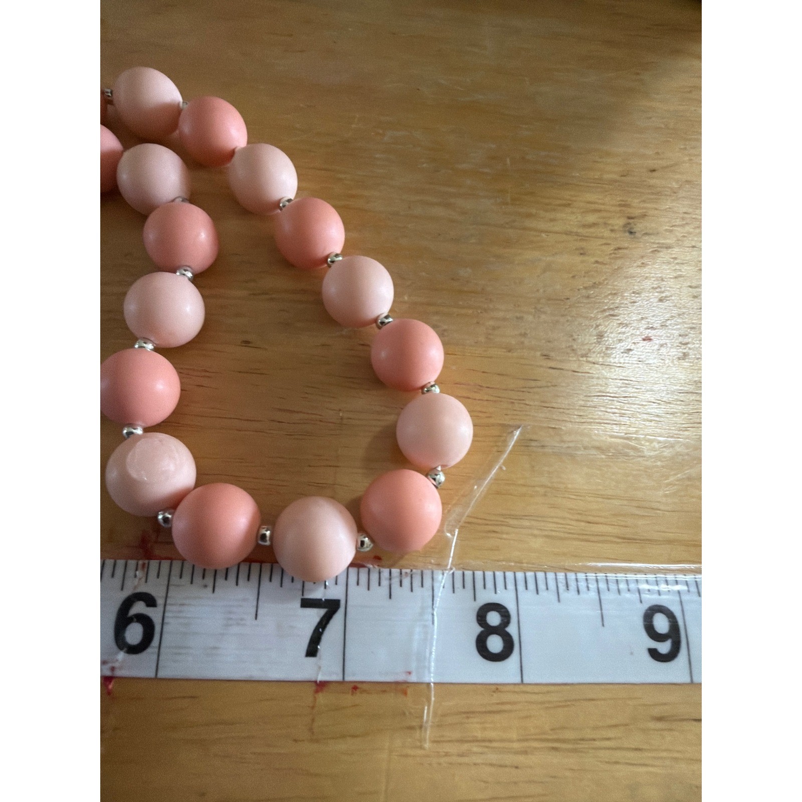 Matte Pink Bead Necklace Blush Rose Tones Silver Spacers Minimlalist Feminine