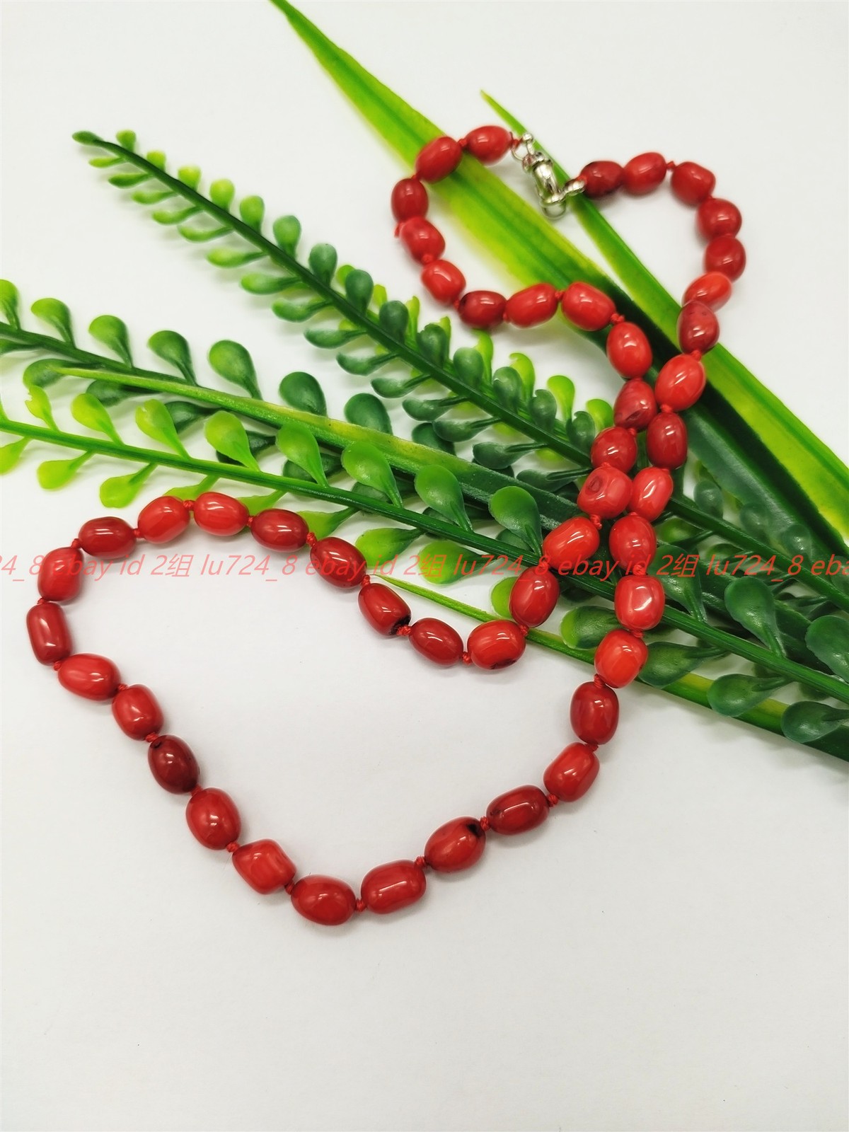 New Pretty Natural 8-12mm Red Coral Gemstone Oval Bead Necklace 16-36in