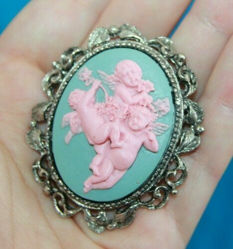 Handcrafted Gothic Victorian Vintage Cameo Necklace Pendant or Brooch Jewelry