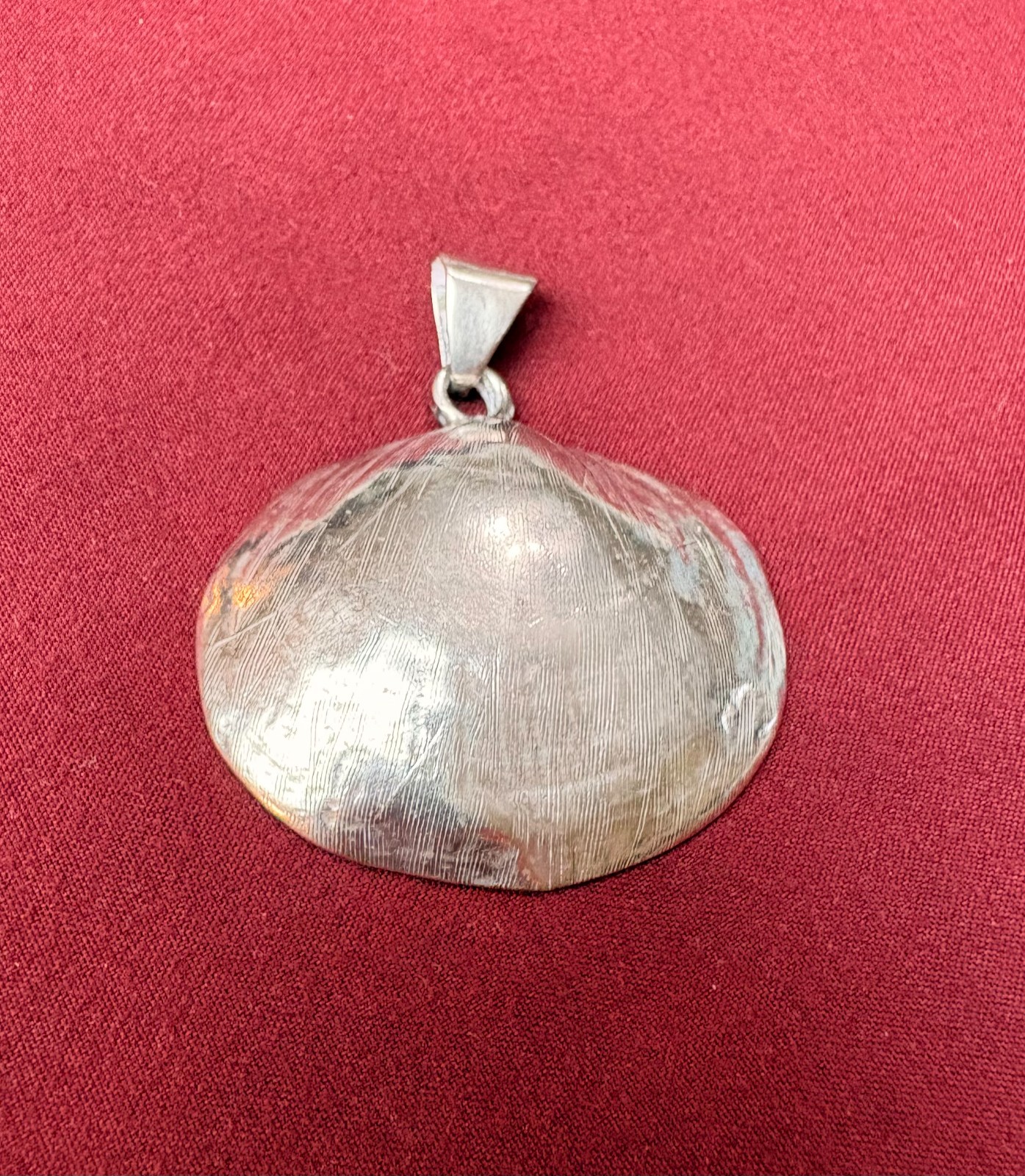 Mexico Sterling Silver Oval Charm Pendant Disc with Bail Metal Pendant
