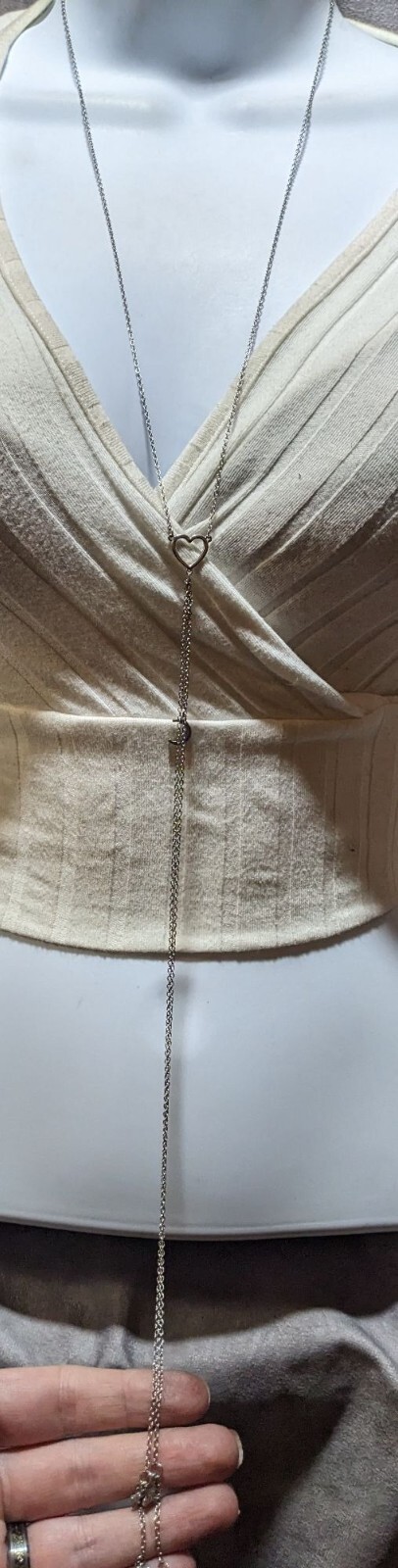Minimalist Modern Lariat Heart Moon And Star Charm Necklace