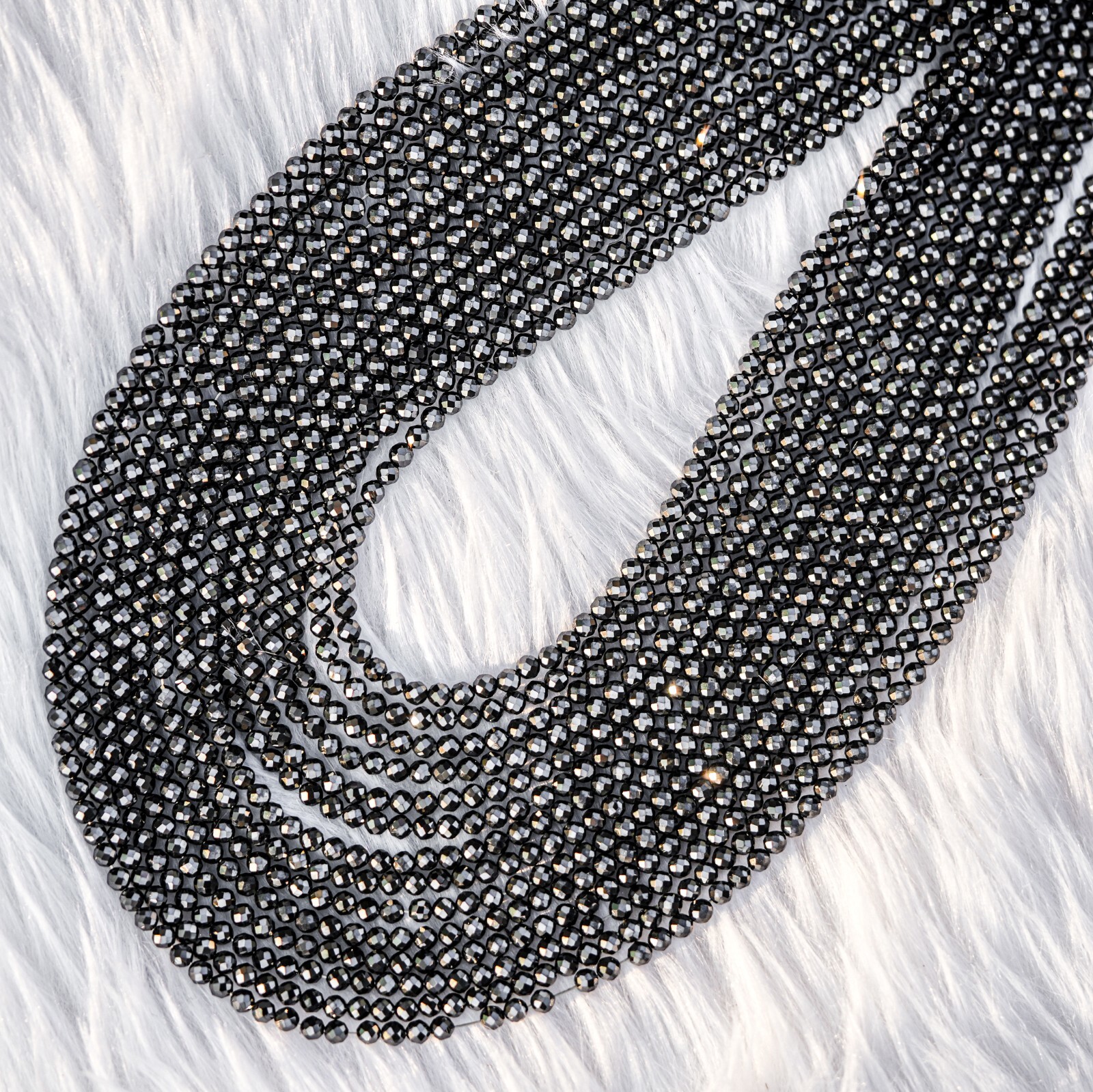 Black Moissanite Beads, 26 CT Black Beads, Black Faceted Diamonds Beads Lock