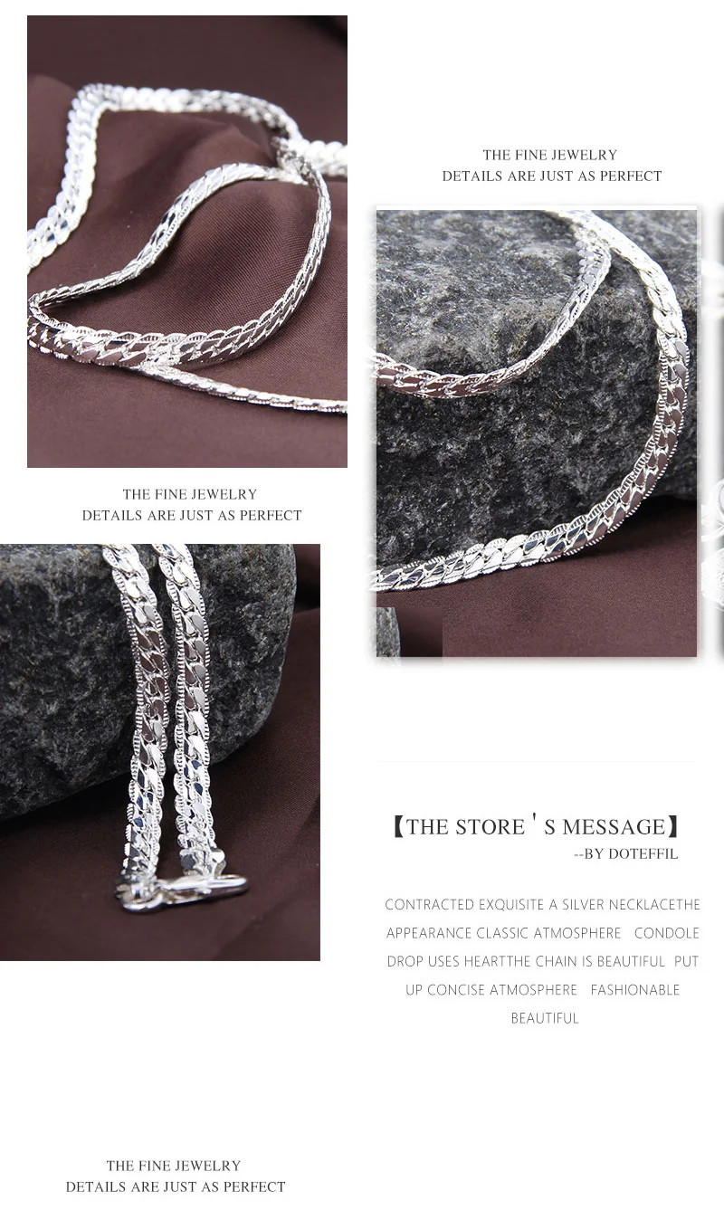 Gold Silver Tone 8-24in Side Chain Necklace Women Mens Fashion Statement Jewelry