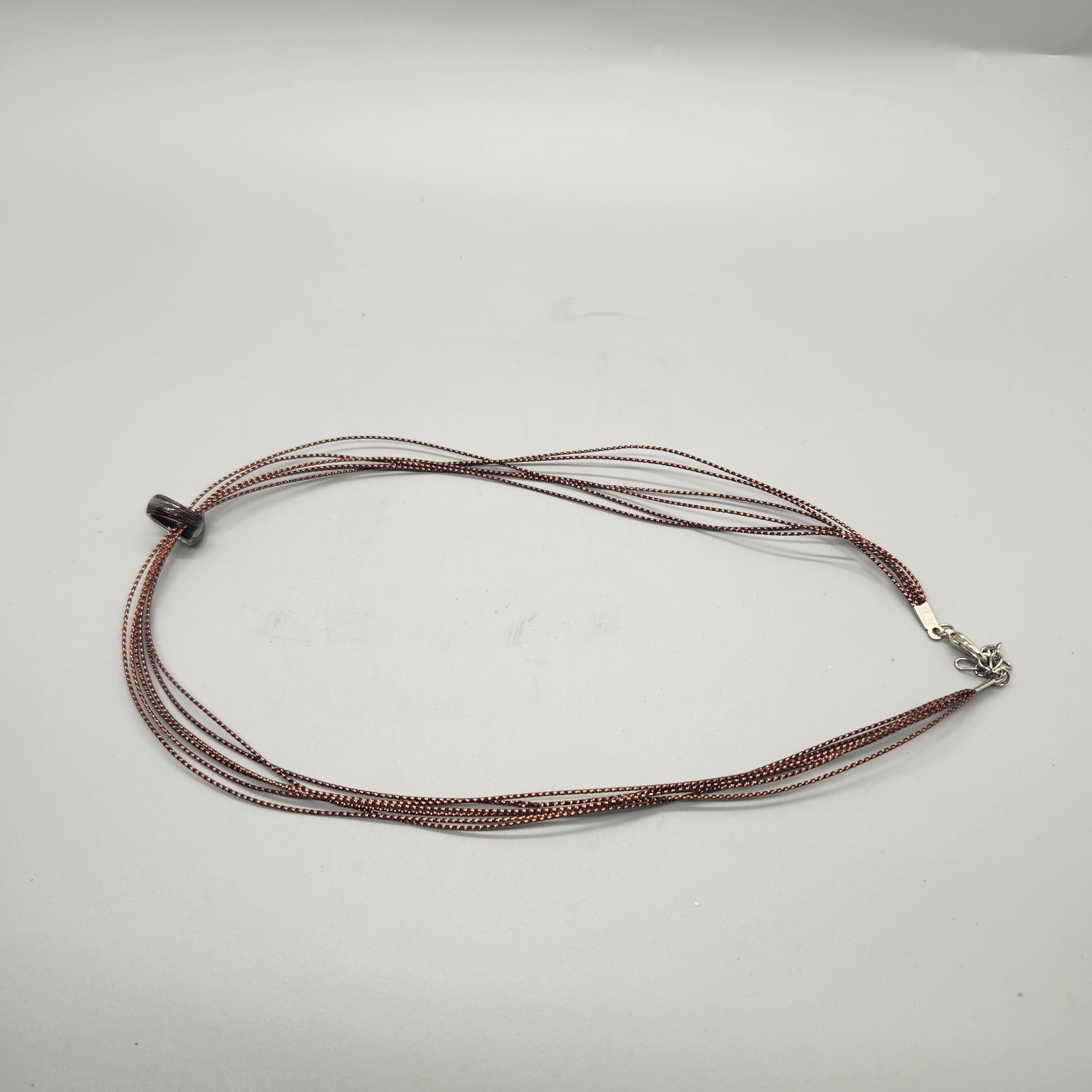 Moon Shell Pendant Necklace Bronze Colored Multistrand Adjustable