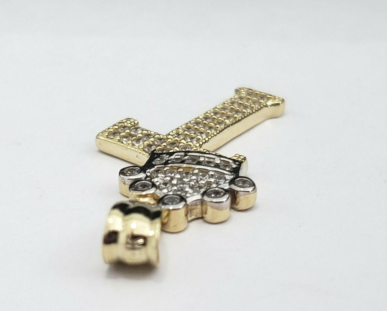 Real 10k Yellow Gold Crown Initial Alphabet Letter T Pendant Charm King Bling