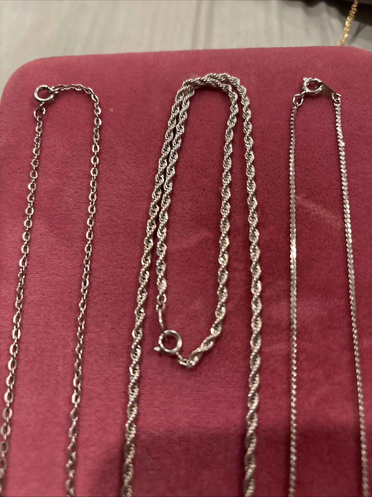 Set Of 3 Silver Tone Chain Fashion Jewelry