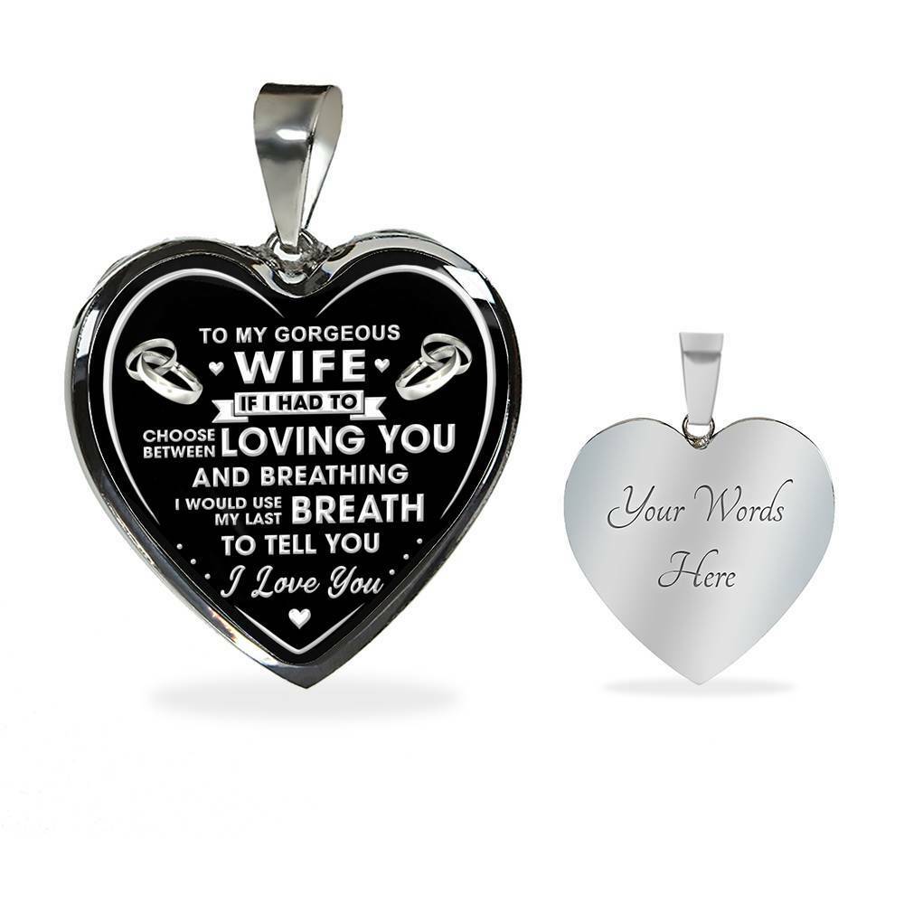To My Gorgeous Wife Luxury Necklace Gift For Wedding Anniversary Valentine’s Day