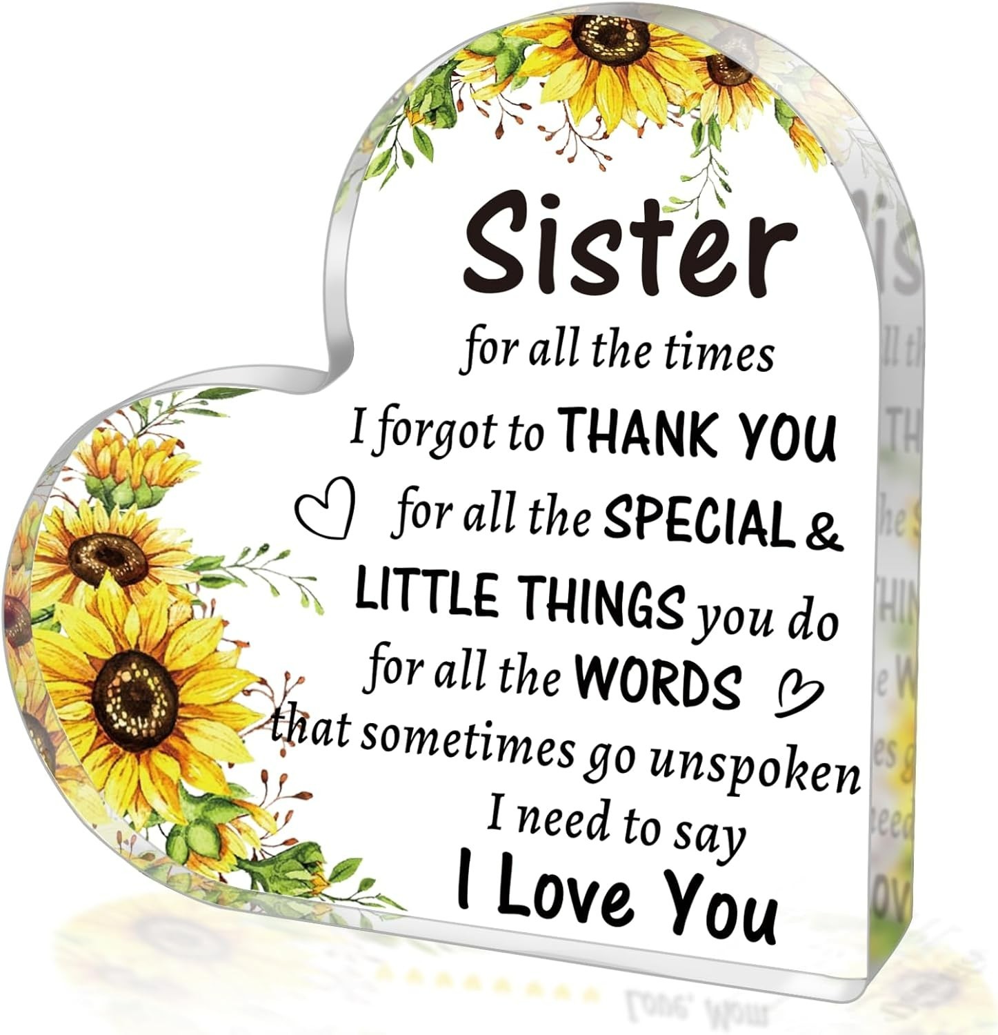 Personalized Acrylic Heart Sign – Touching Gifts for Sisters on Any Celebration