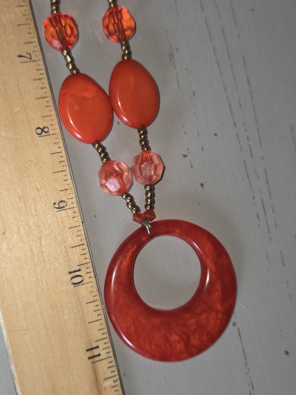 2 Red Bead Necklaces Silvertone Chain 18 Inch And 32 Inch