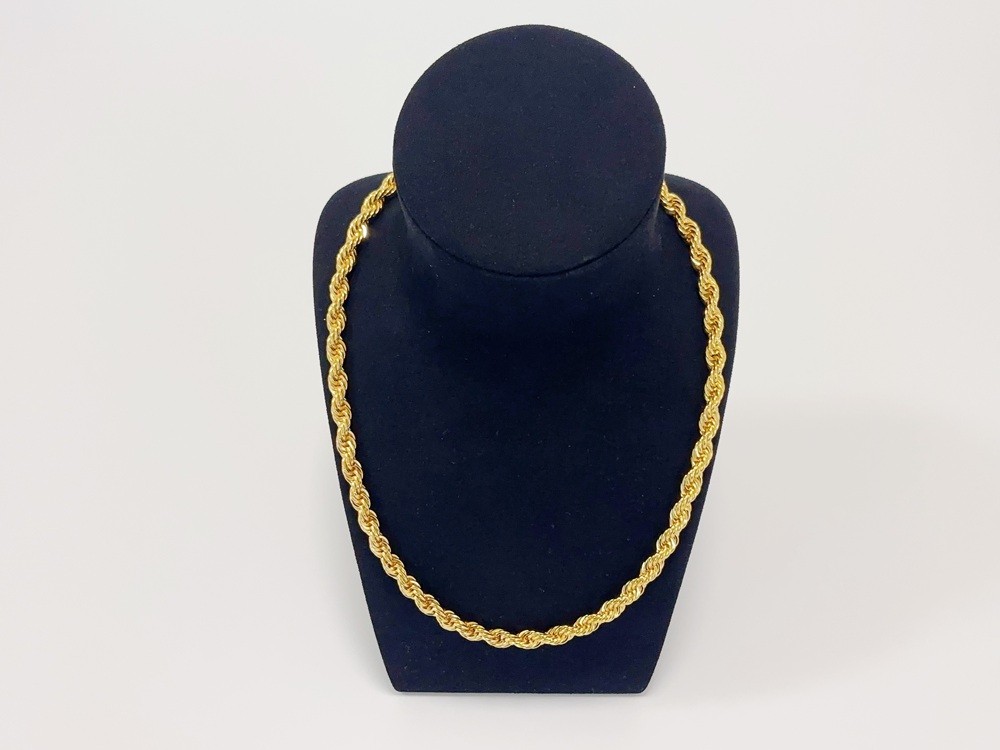 18K Yellow Gold Diamond Cut Rope Chain 8mm NecKlace Mens Womens 26″