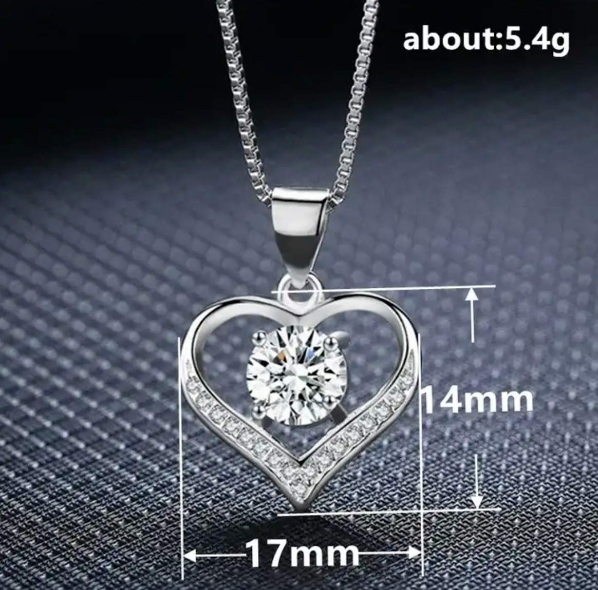 Sterling Silver Plated Love Heart Pendant Necklace FREE SHIPPING OVER 10$